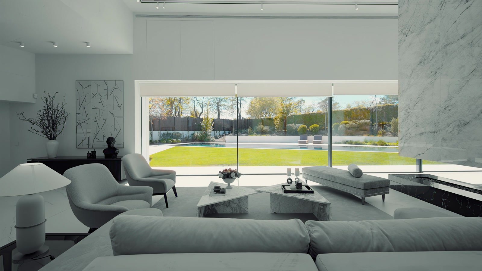 Interior de lujo con vistas al jardín